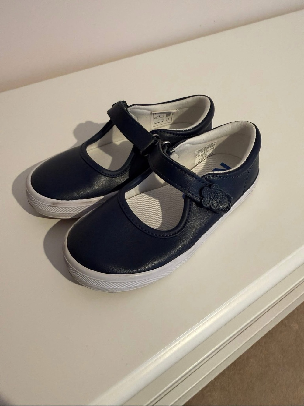 Keds Girls Navy Mary Jane Sneakers with Hook-Loop Strap